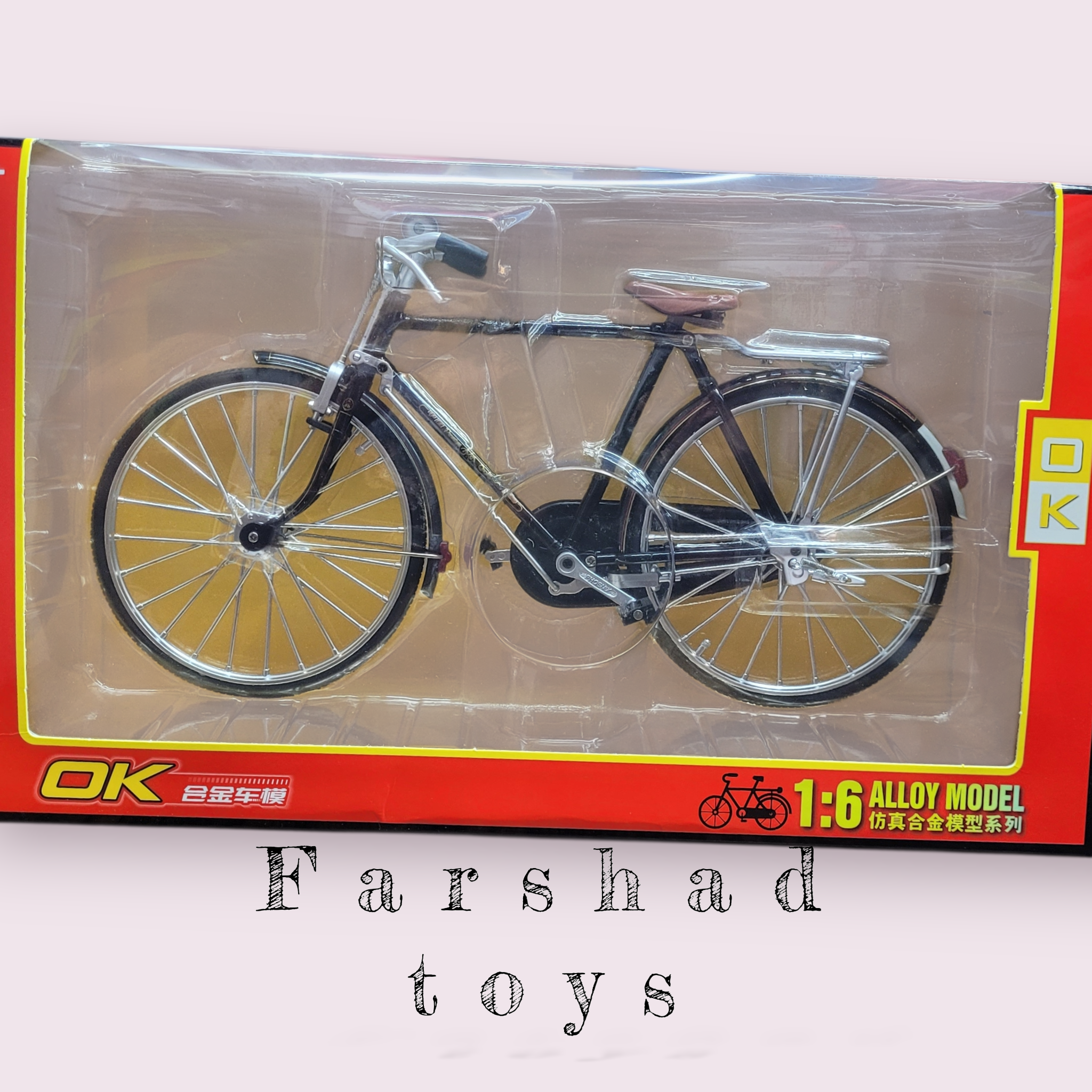 ماکت دکوری دوچرخه لحاف دوزی فلزی آیتم ok3091 مقیاس ۱/۶