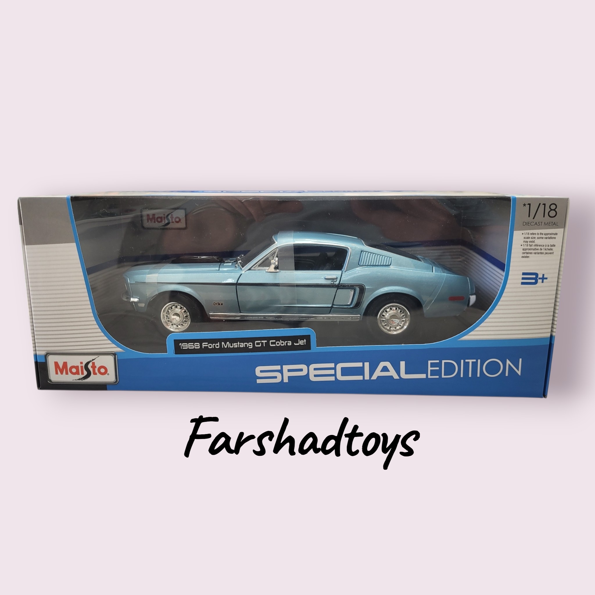 جعبه ماکت Ford Mustang GT Cobra Jet 1968 برند Maisto