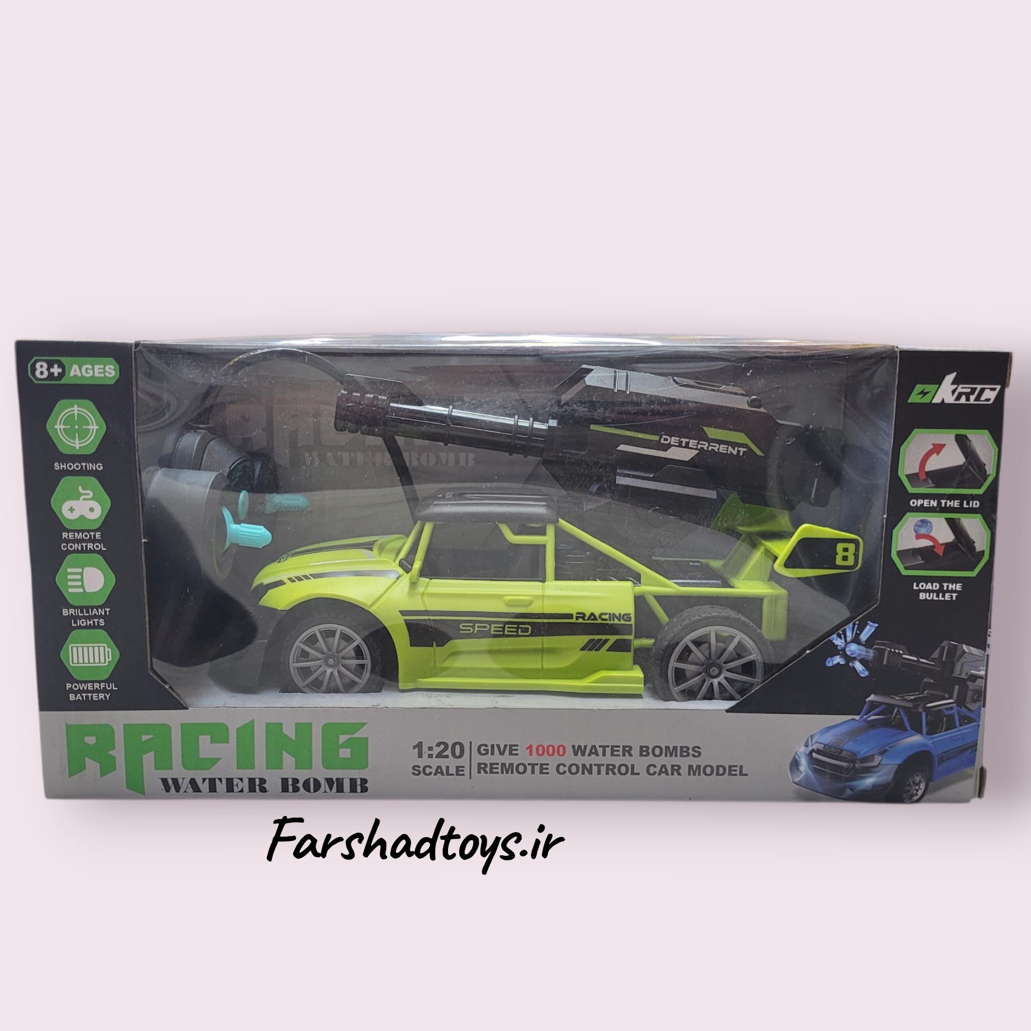 ماشین کنترلی تیرانداز KRC مدل Racing Water Bomb با توپ چرخان