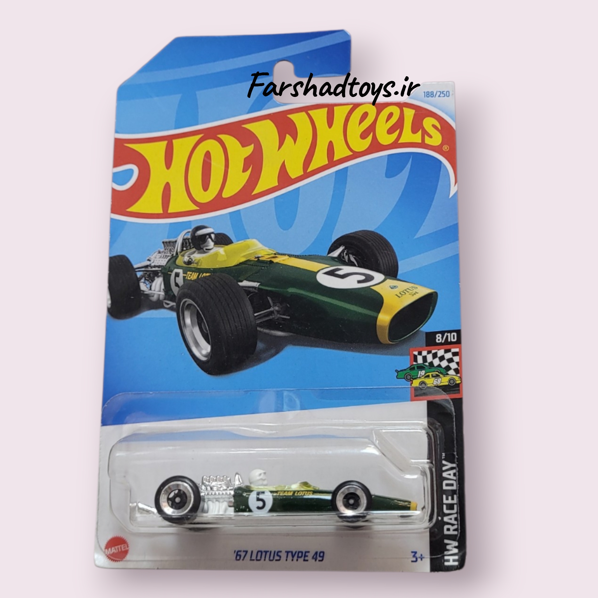 ماشین هات ویلز ’67 Lotus Type 49 سبز Team Lotus عدد 5 فرشاد تویز